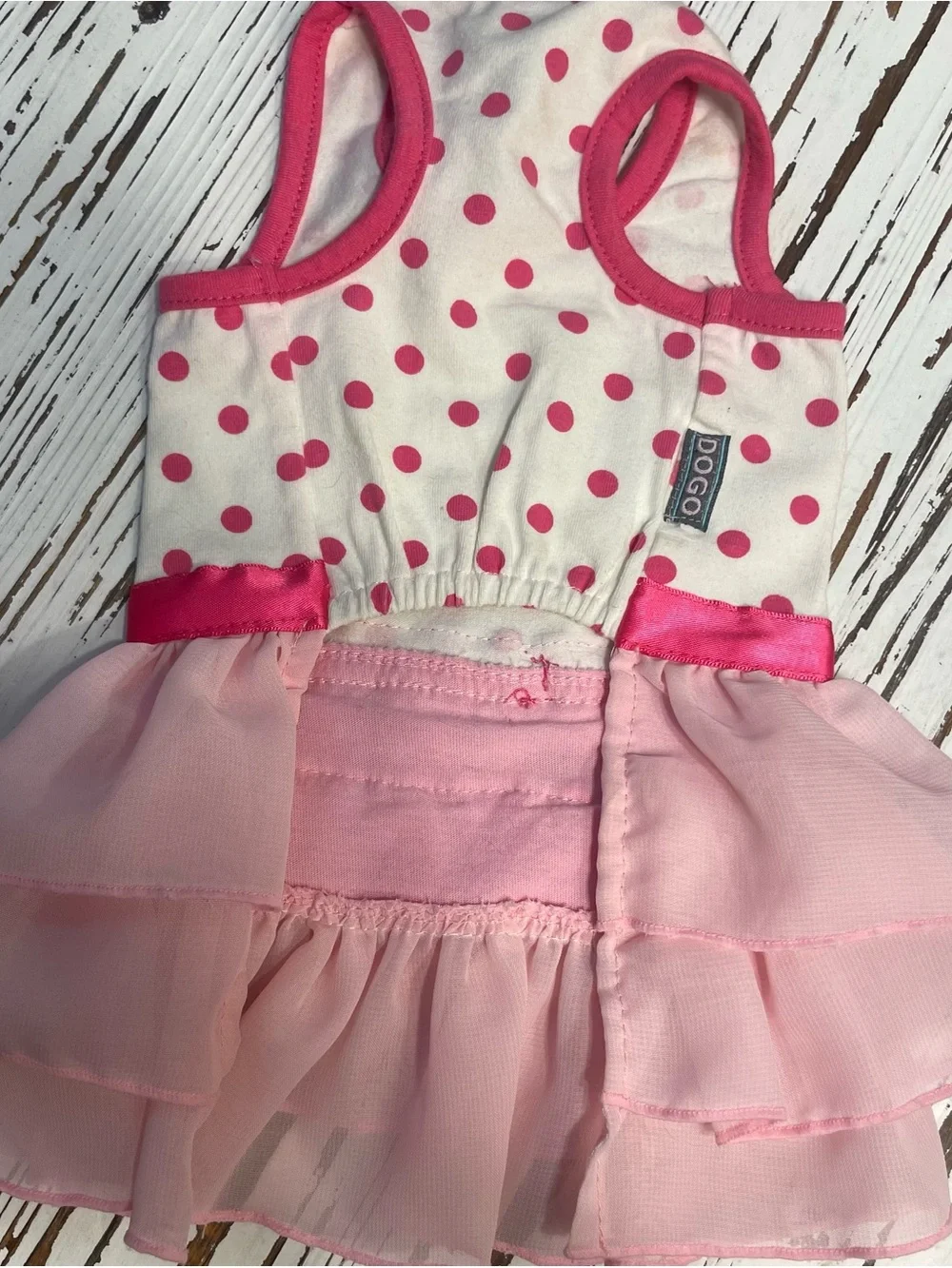 Pink Polka Dot Ruffle Pet Dress Small